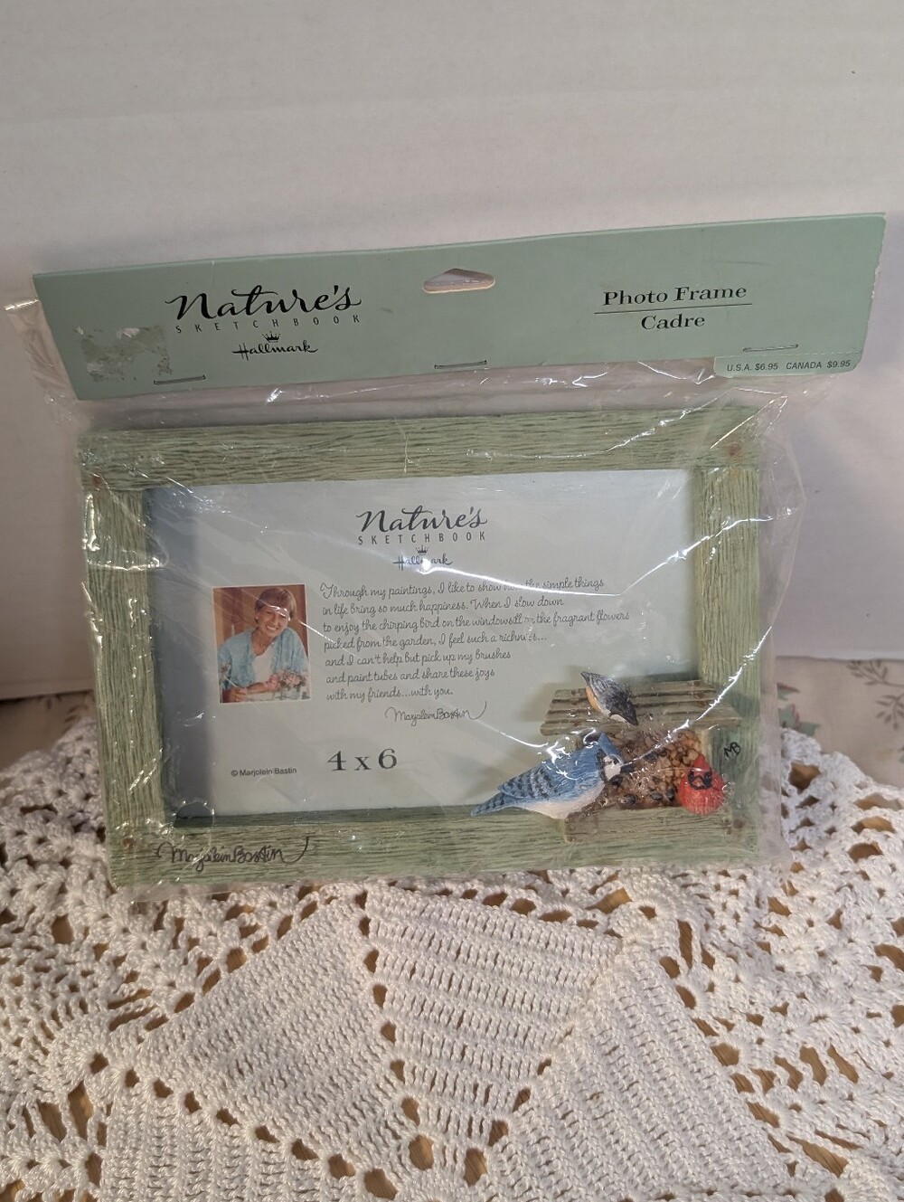 New Vintage Hallmark Marjolein Bastin Bluejay Robin birds wildlife 4 X 6 frame.